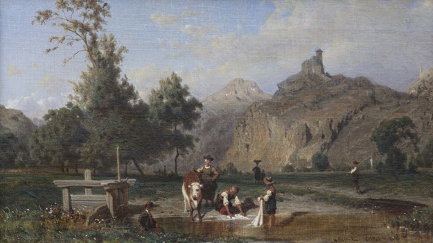 Girardet Karl 1813 1871 Lavandie Çres Pre Çs De Sion Avec Vale Çre Et Tourbillon